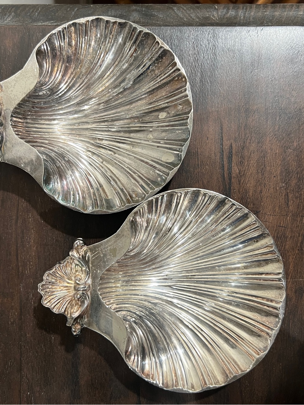 Shell Silver Plate Serving Bowls Set - Picture 3 of 5